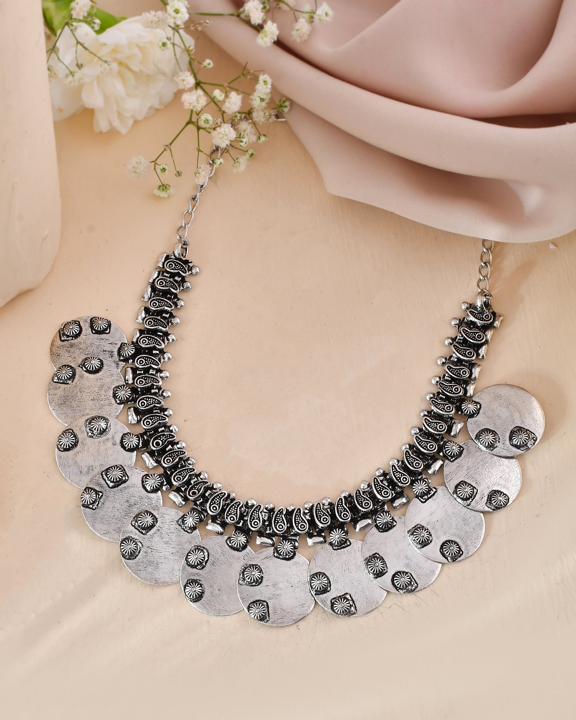 Nupura Coin Cascade Dandiya Necklace